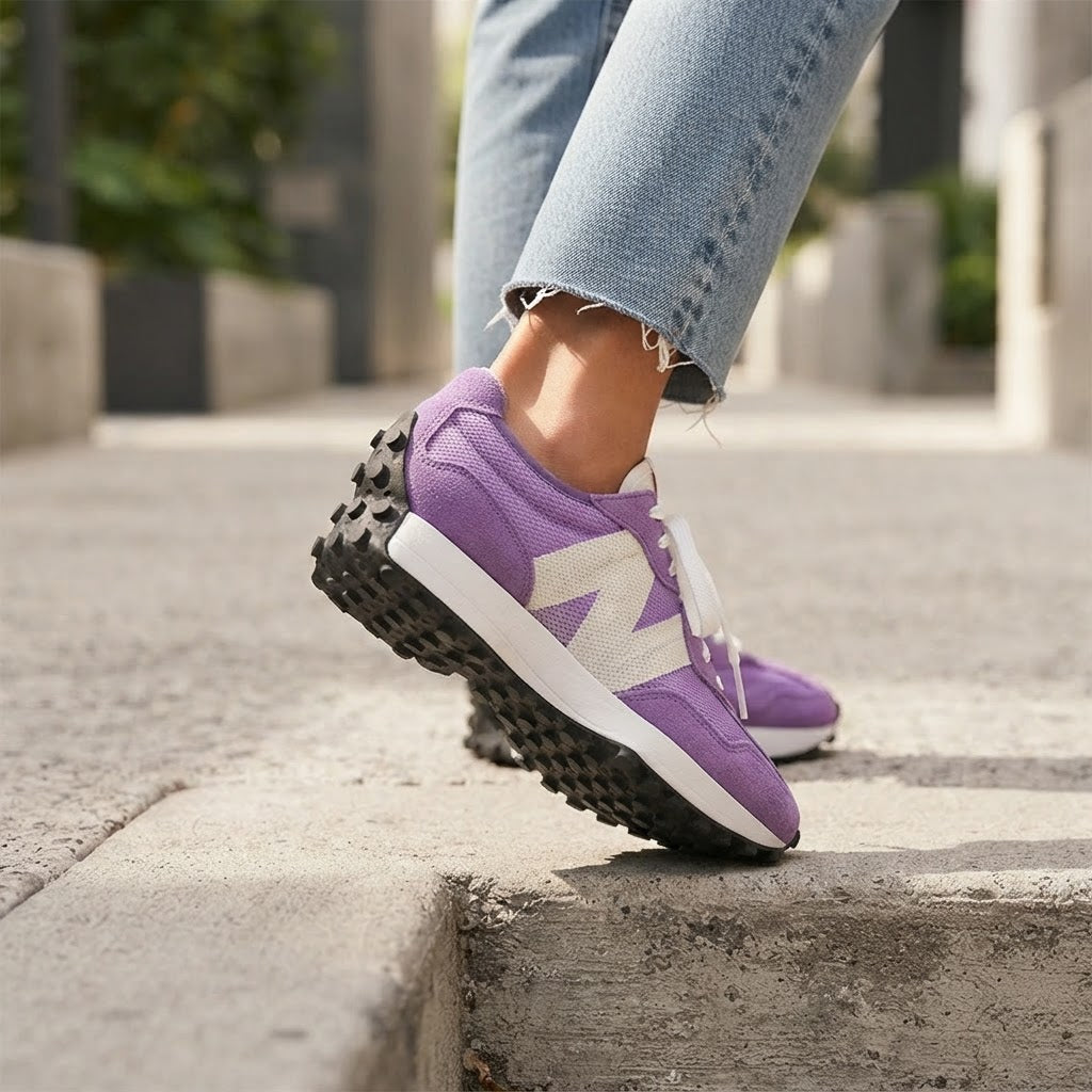 Women's Purple Retro Suede & Mesh Sneakers