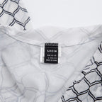 SHEIN Women's White and white Geometric Duster Kimono Abaya