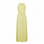 Esmara Women's Yellow Sleeveless Tie-Waist Midi Dress