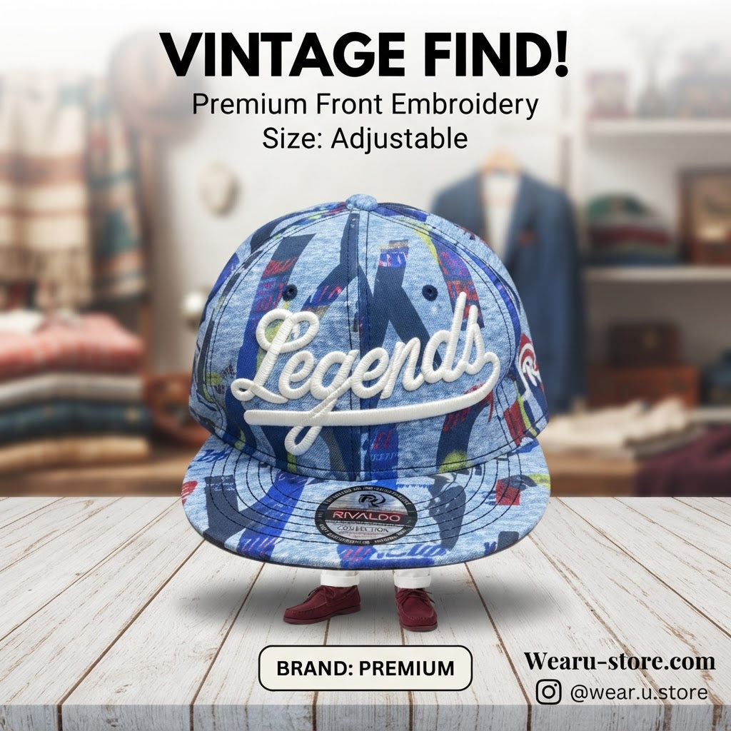Rivaldi Blue Legends Graphic Flat-Brim Cap