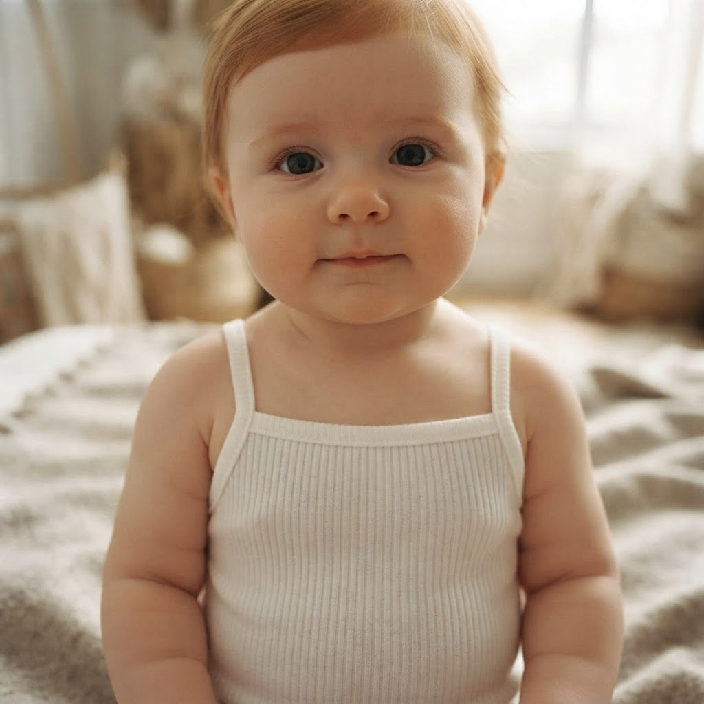SHEIN White Ribbed Spaghetti Strap Baby Short Romper