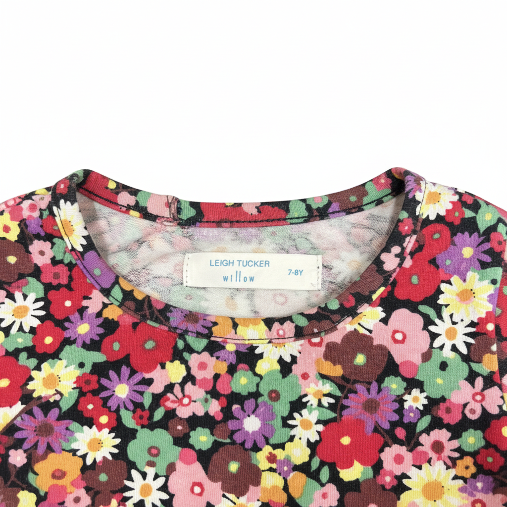 LEIGH TUCKER willow Kids Multi-Color Floral Long-Sleeve Ruff