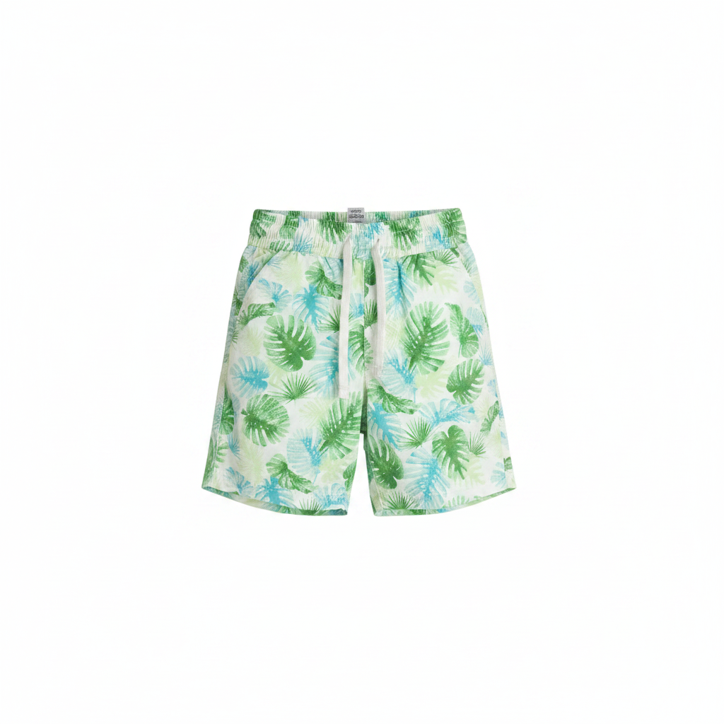 Kids' Tropical Leaf Print Summer Shorts - Size 5