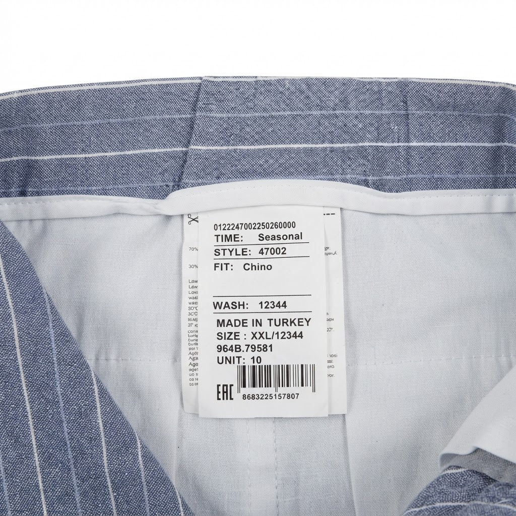 Women's Light Blue Pinstripe Tailored Trousers