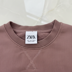 Unisex Mauve Crewneck Sweatshirt with V-Stitch Detail