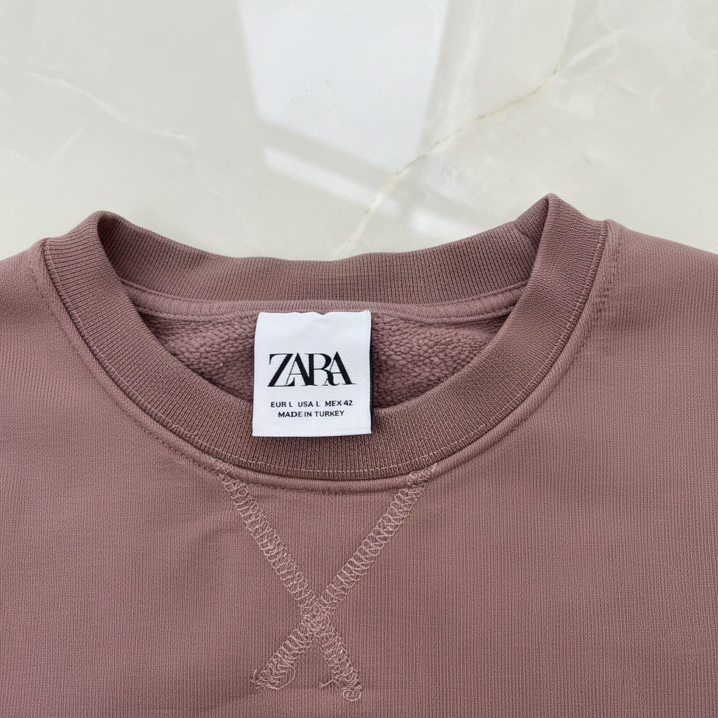 Unisex Mauve Crewneck Sweatshirt with V-Stitch Detail