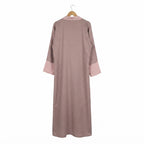 Women's Taupe Open-Front Abaya with taupe Accents