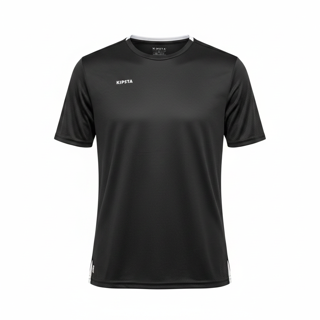 Kipsta Kids Black Short Sleeve Athletic Training T-Shirt