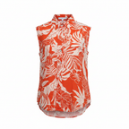 Mango MNG Orange Tropical Print Sleeveless Blouse