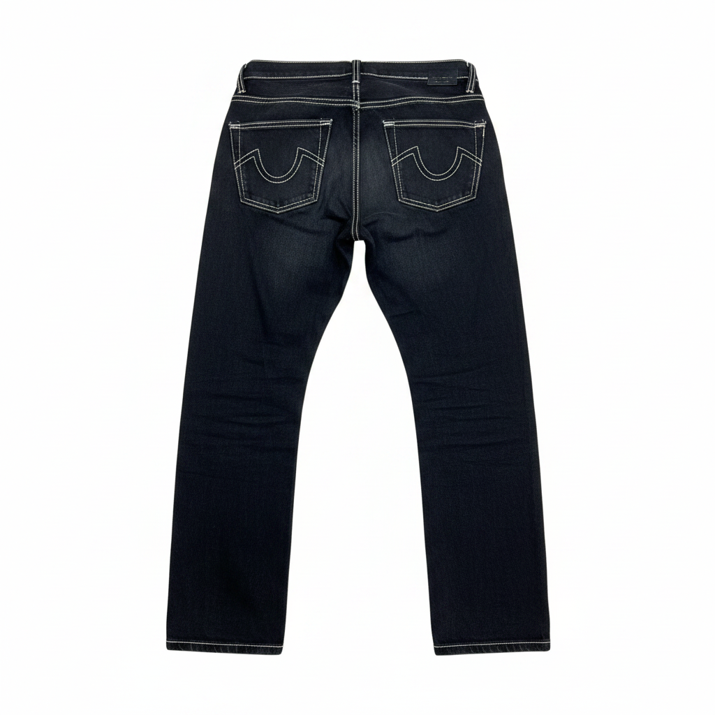 True Religion Black Jeans White Contrast Stitching