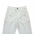 ZARA Women's White High-Waisted Wide-Leg Cropped Trousers