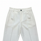 ZARA Women's White High-Waisted Wide-Leg Cropped Trousers