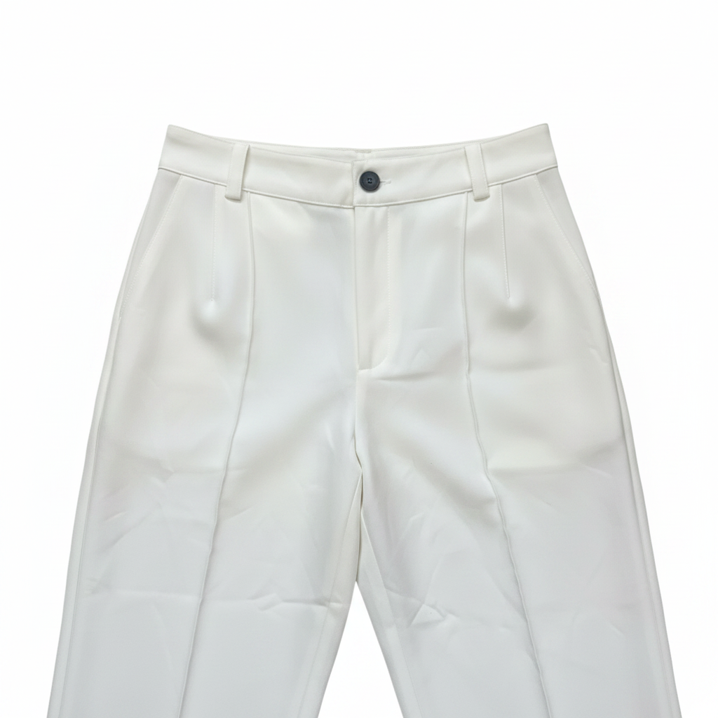 ZARA Women's White High-Waisted Wide-Leg Cropped Trousers
