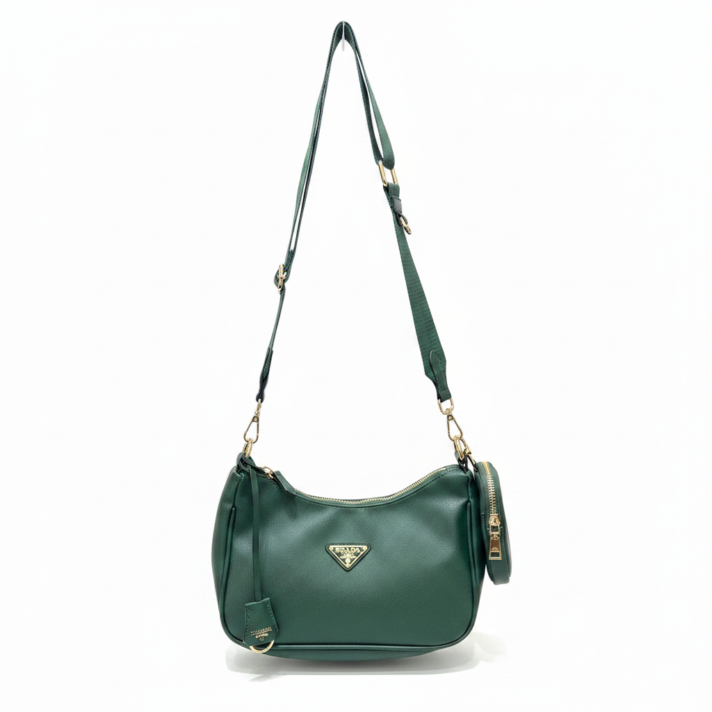 PRADA Women's Forest Green Multi-Pouch Shoulder Bag