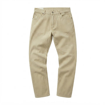 Angelo Litrico Men's Beige Straight-Leg Cotton Chino Trouser