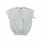 Aura White Textured Knit Johnny Collar Polo Shirt