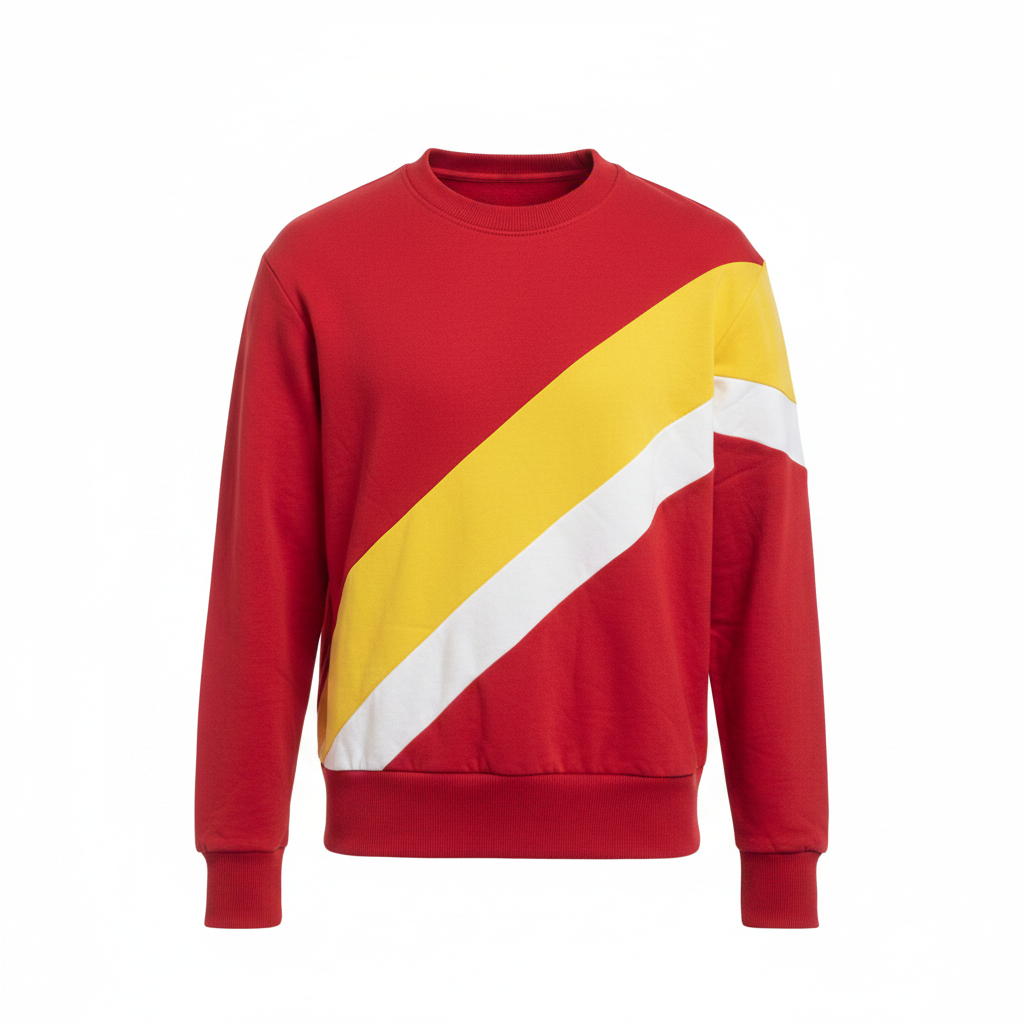 Kitri Women's Red Colorblock Diagonal Stripe Sweatshirt
