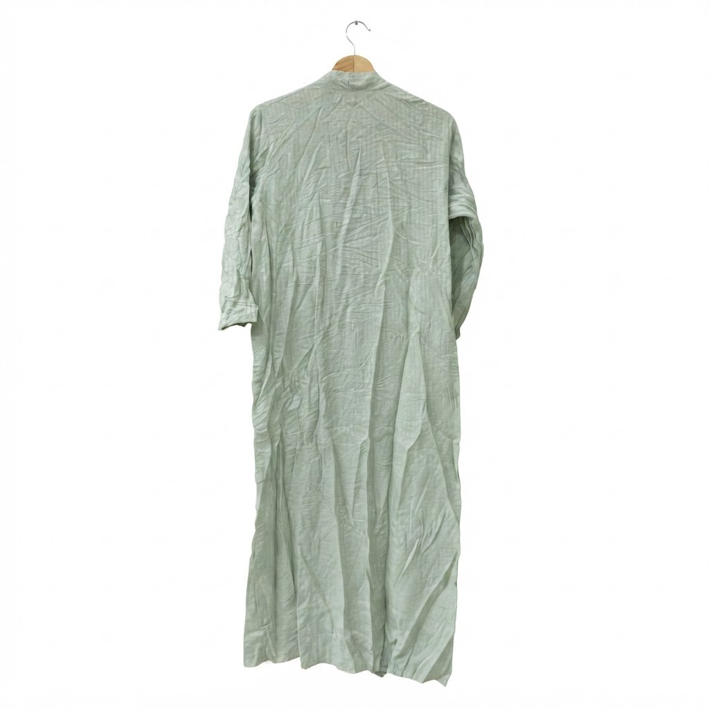 On Line Women's Mint Green Long-Sleeved Crinkled Maxi Robe