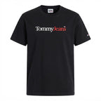Tommy Jeans Black Tommy Jeans Crew-Neck T-Shirt with Bicolou