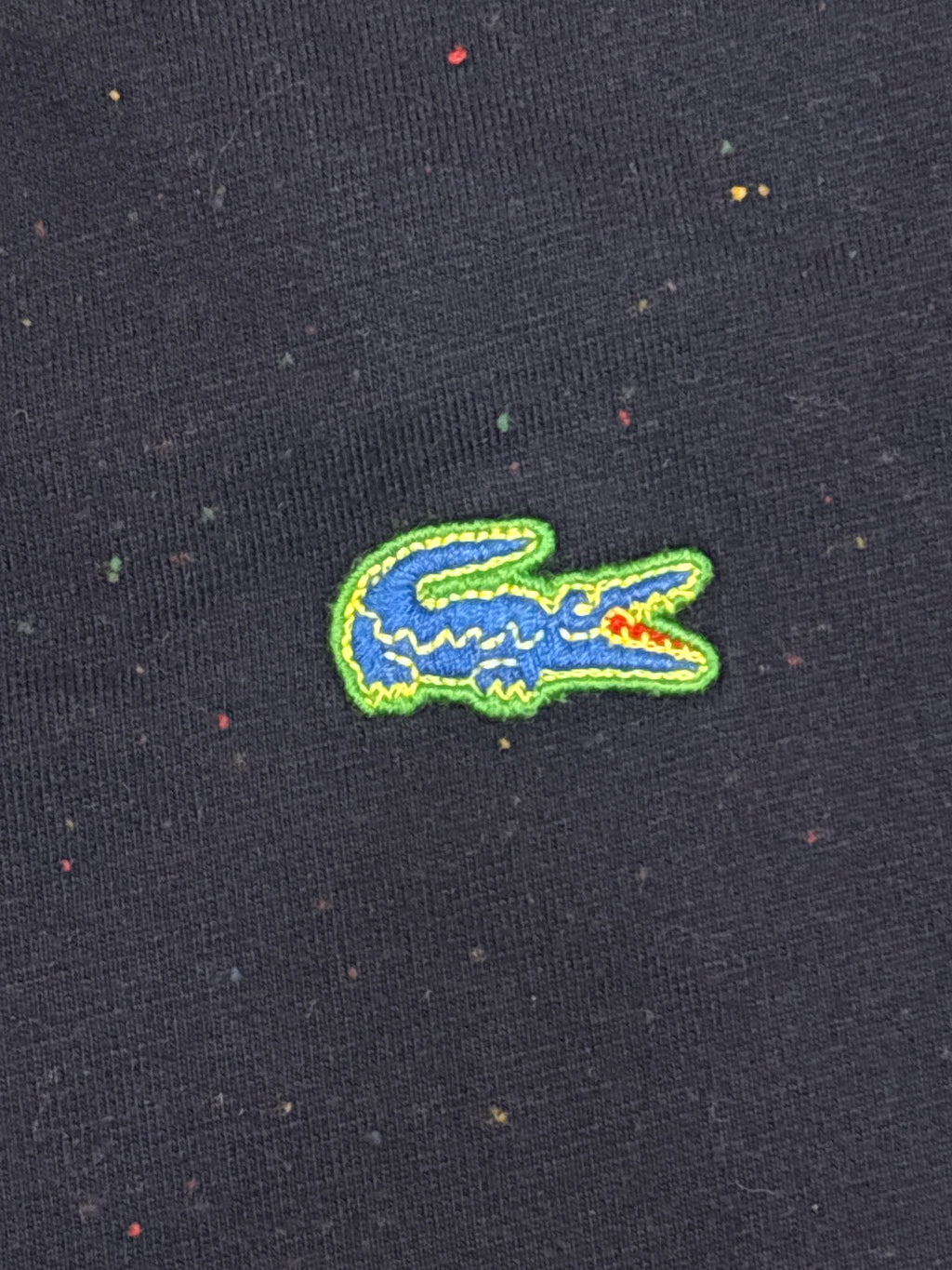 Lacoste Men's Navy Flecked Cotton T-Shirt - US 4XL