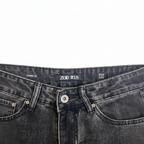 ZEO PLUS Women's Black Acid Wash Flared Leg Jeans
