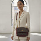 COACH NEW YORK Burgundy Monogram Coated Canvas Crossbody Bag