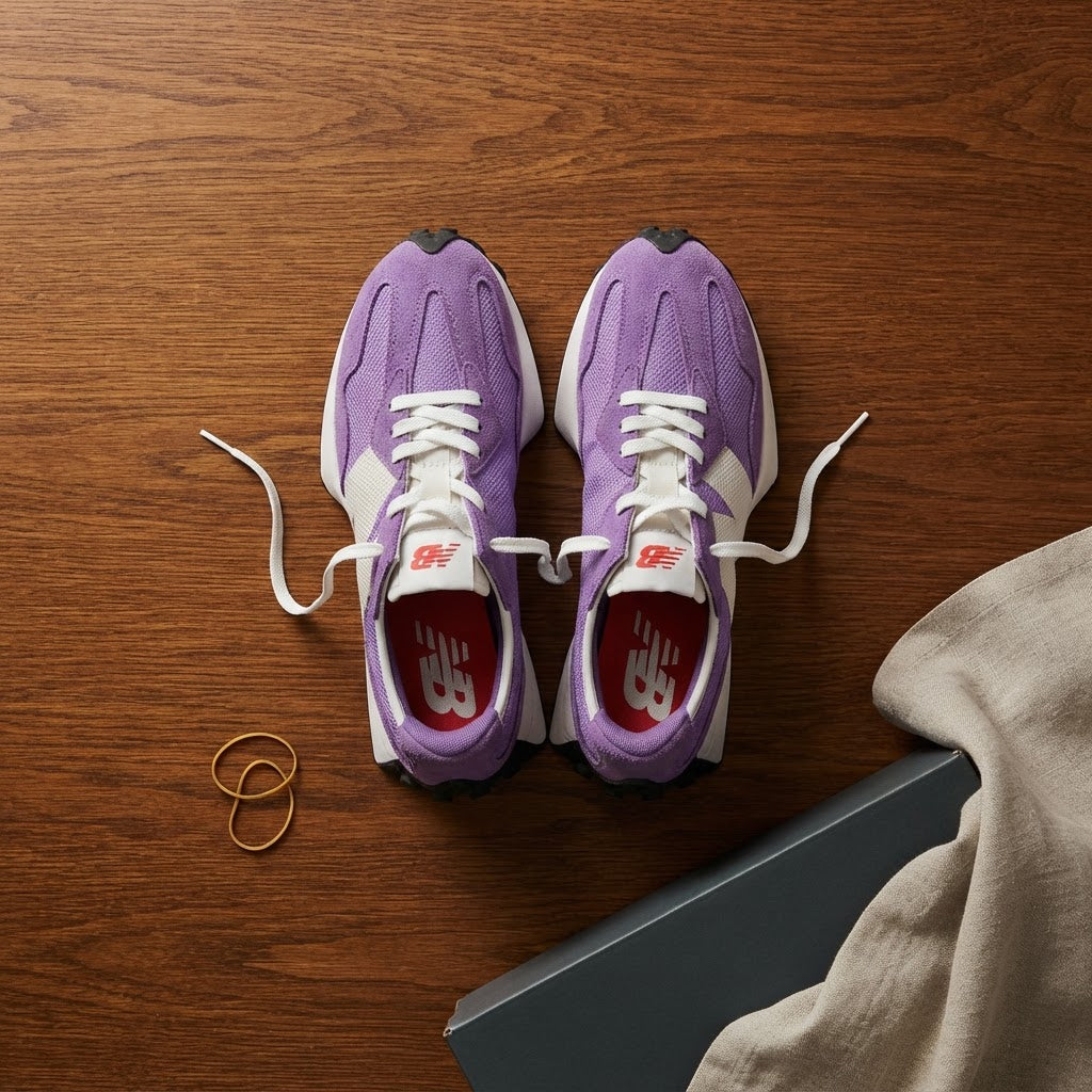 Women's Purple Retro Suede & Mesh Sneakers