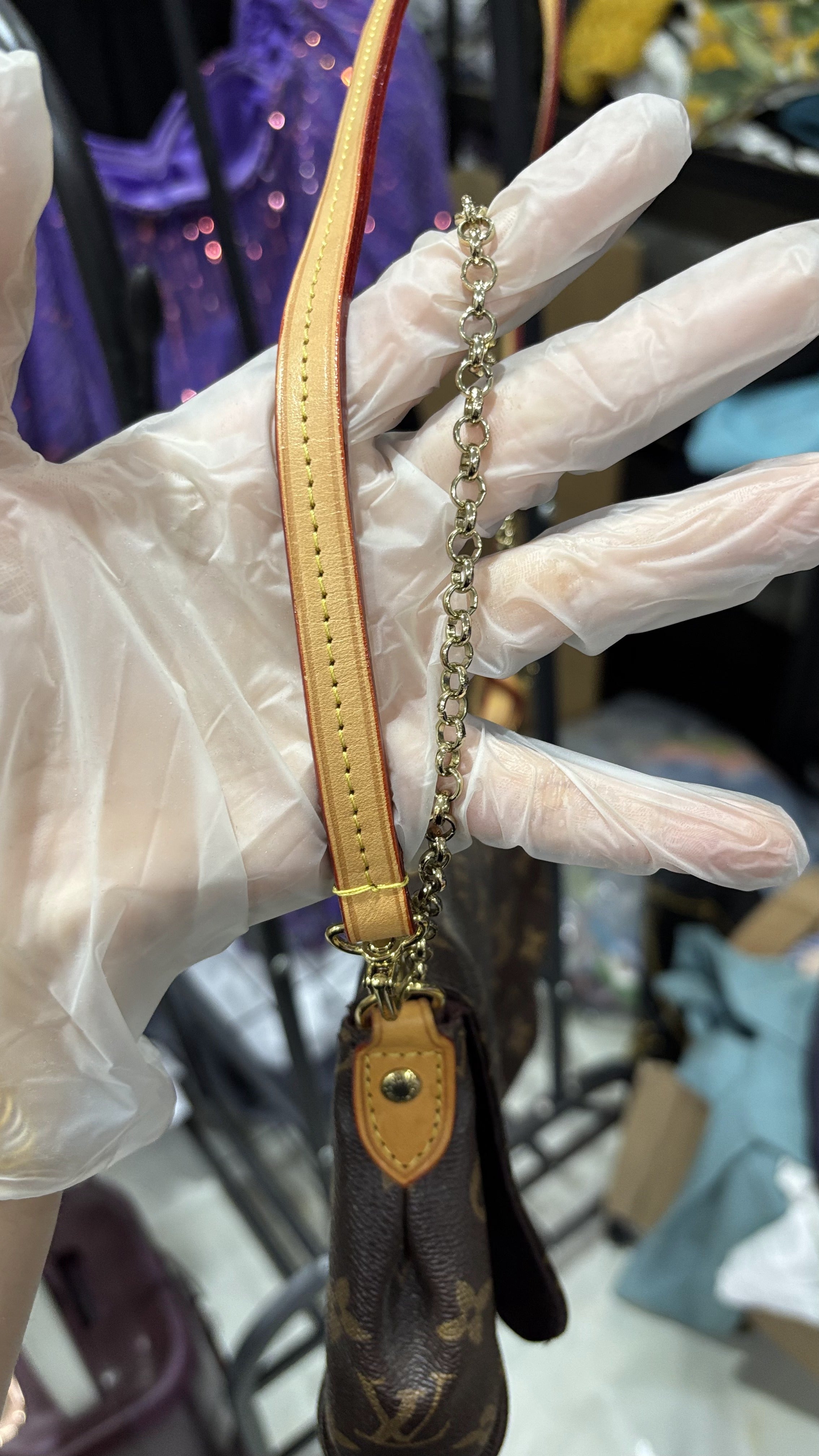 LOUIS VUITTON PARIS Brown Monogram Coated Canvas Crossbody B