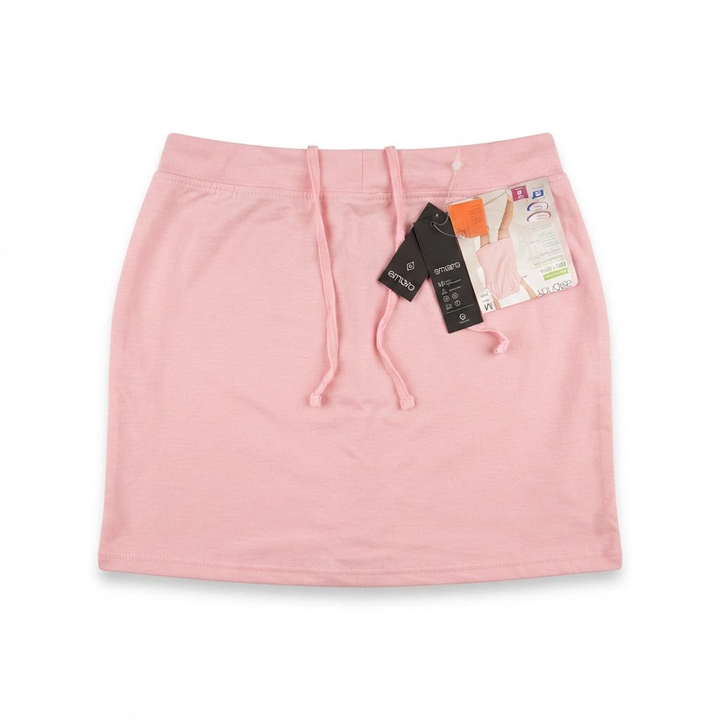 Women's Pink Jersey Mini Skirt with Drawstring
