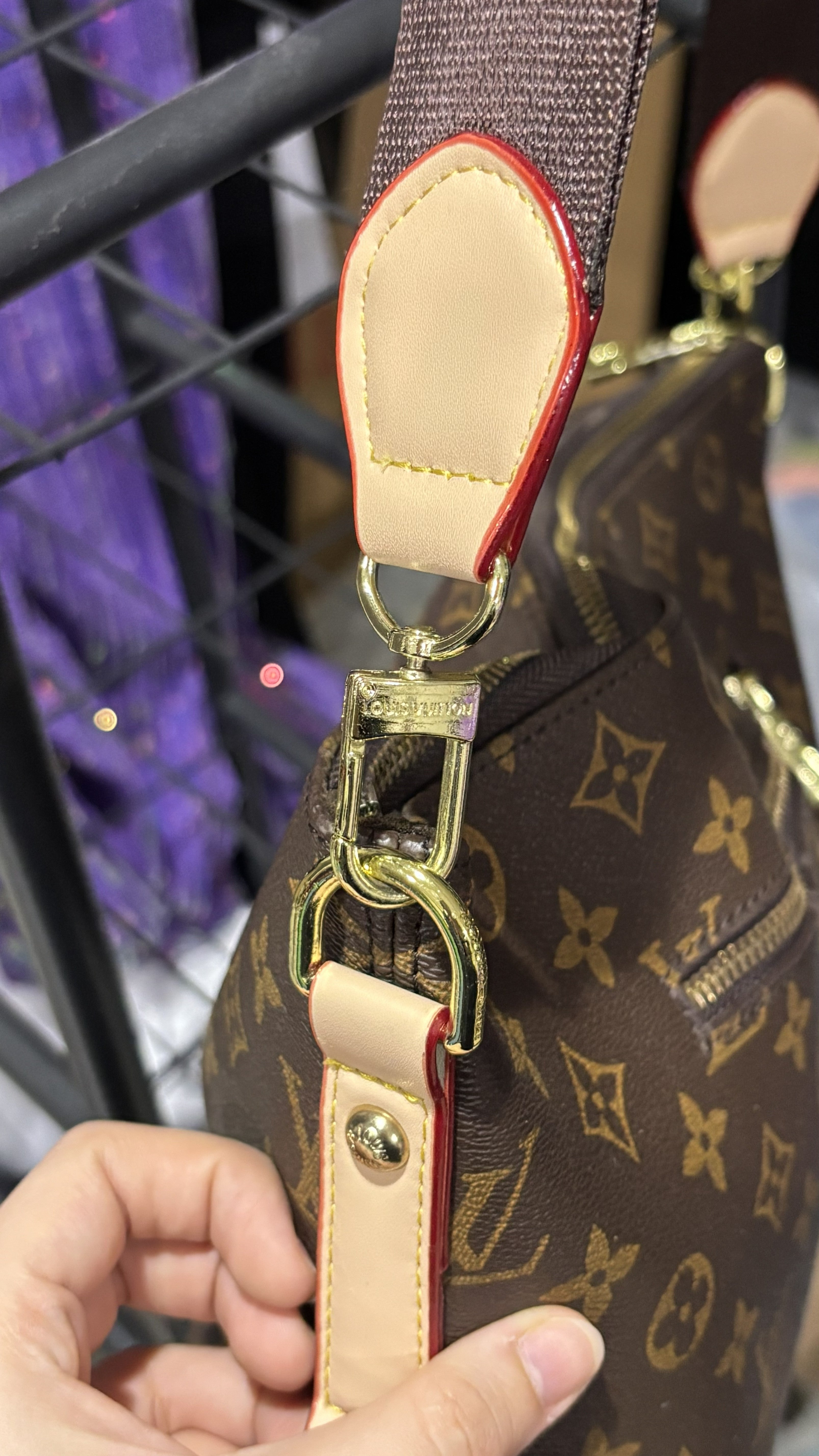 LOUIS VUITTON Monogram Canvas Crossbody Bag with Textile Str