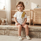 SHEIN White Short-Sleeve Kawaii Animal Graphic T-Shirt