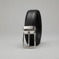 Men's Classic Black Leather Belt with black Buckle