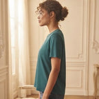 Deep Teal Relaxed Fit Boxy Crew Neck T-Shirt