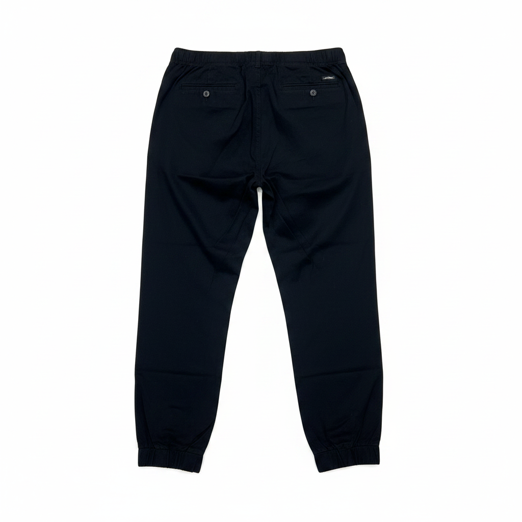 GALAXY BY HARVIC Men's Black Elasticated Waist Jogger Trouse