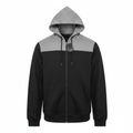 Livergy Men's Colorblock Zip-Up Hoodie - Black and Gray
