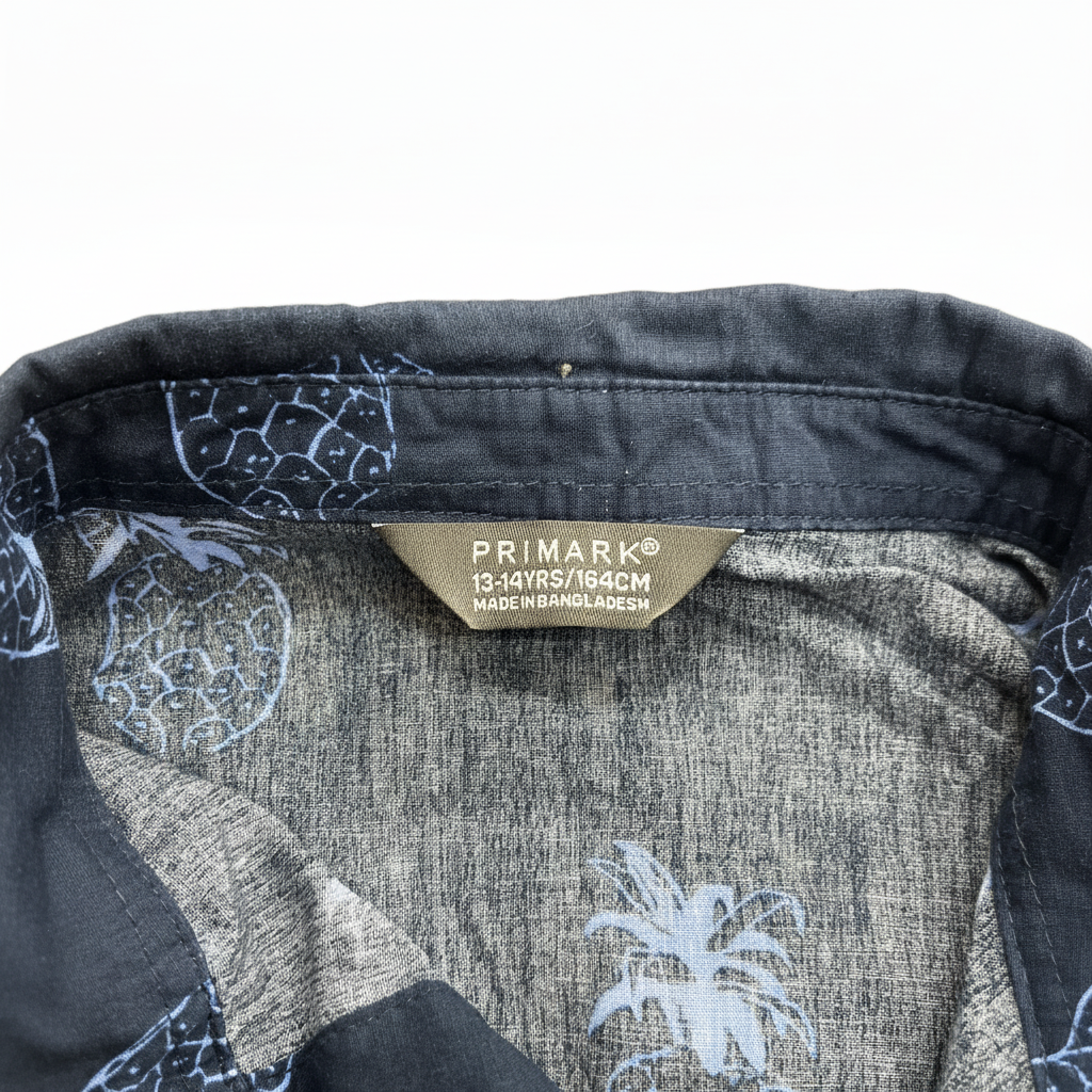 Primark Kids Navy Blue Pineapple Short Sleeve Shirt