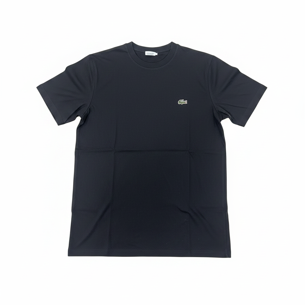 LACOSTE Women's Black Graphic Logo Crew Neck T-Shirt
