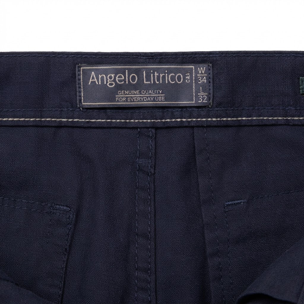 Women's Navy navy Linen Blend Straight Leg Trousers