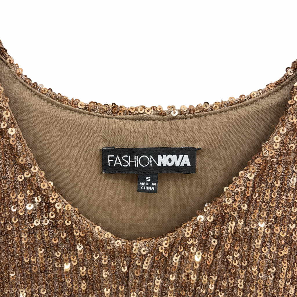Fashion Nova Gold Sequined Cami Maxi Dress - Women's S