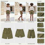 Olive Green Paperbag Waist Cotton Twill Skirt