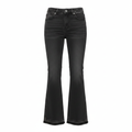 ZEO PLUS Women's Black Acid Wash Flared Leg Jeans