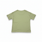 Women's Sage Green V-Neck Relaxed Cotton T-Shirt