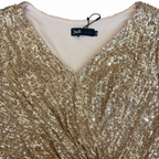 Juli Collection Gold Sequin Long Sleeve Maxi Dress