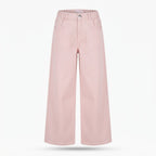 [WearU Generated:merch_ghost] Redtag Light Pink Cotton Denim Wide-Leg Pants – ghost front view