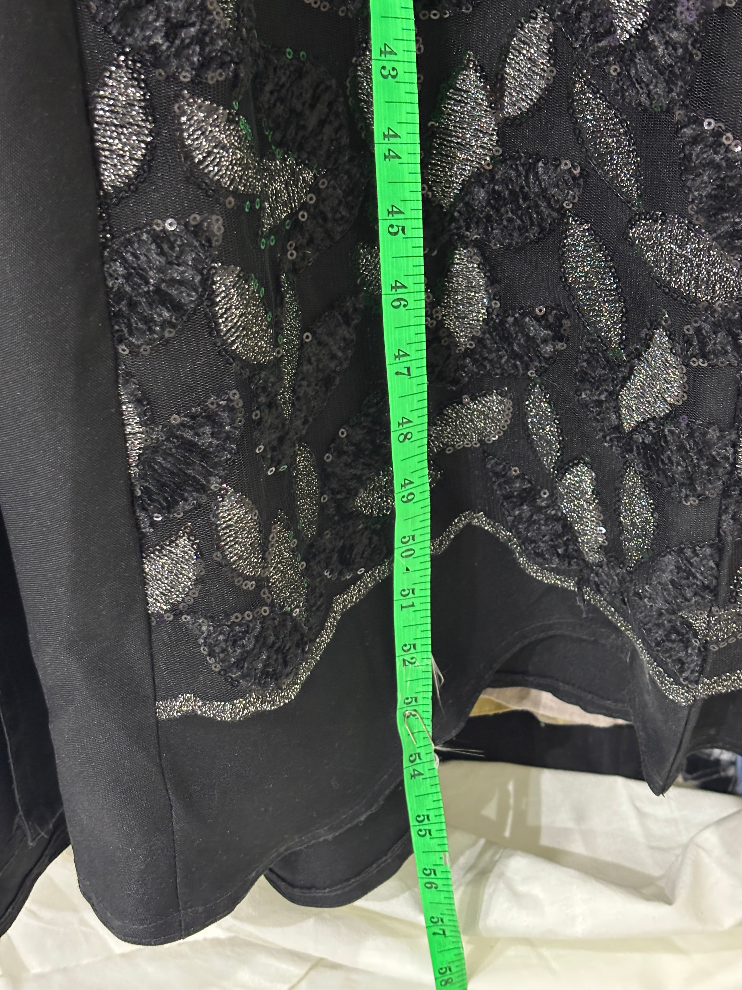 Black Embellished Long-Sleeve Formal Abaya Dress