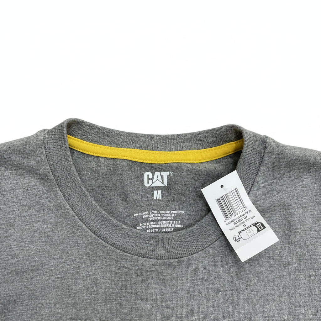 Men's Caterpillar Long Sleeve Logo T-Shirt Grey Size M