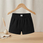 SHEIN Black Smocked Waist Infant Shorts