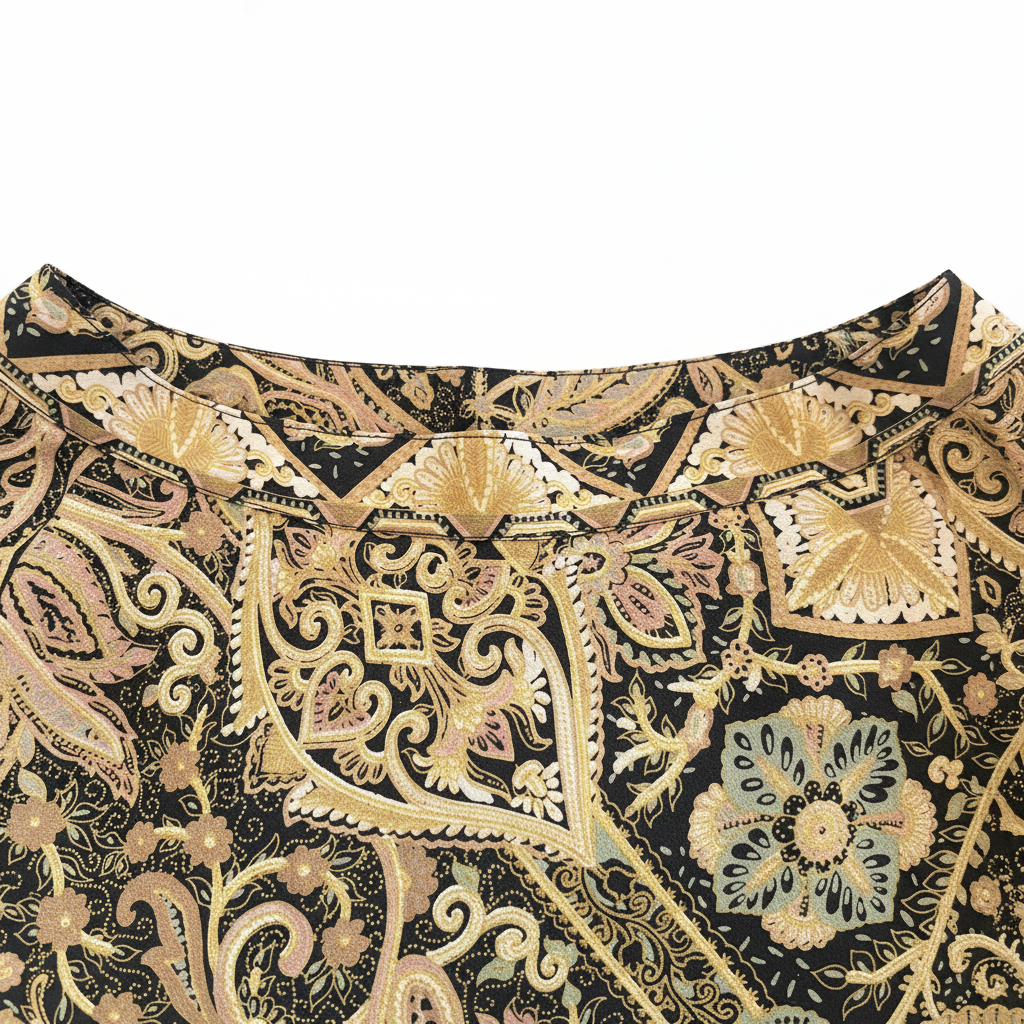 Women's Brown Ornamental Print A-Line Midi Skirt
