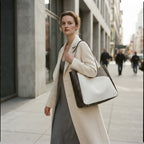 Calvin Klein Calvin Klein White Grained Monogram Tote
