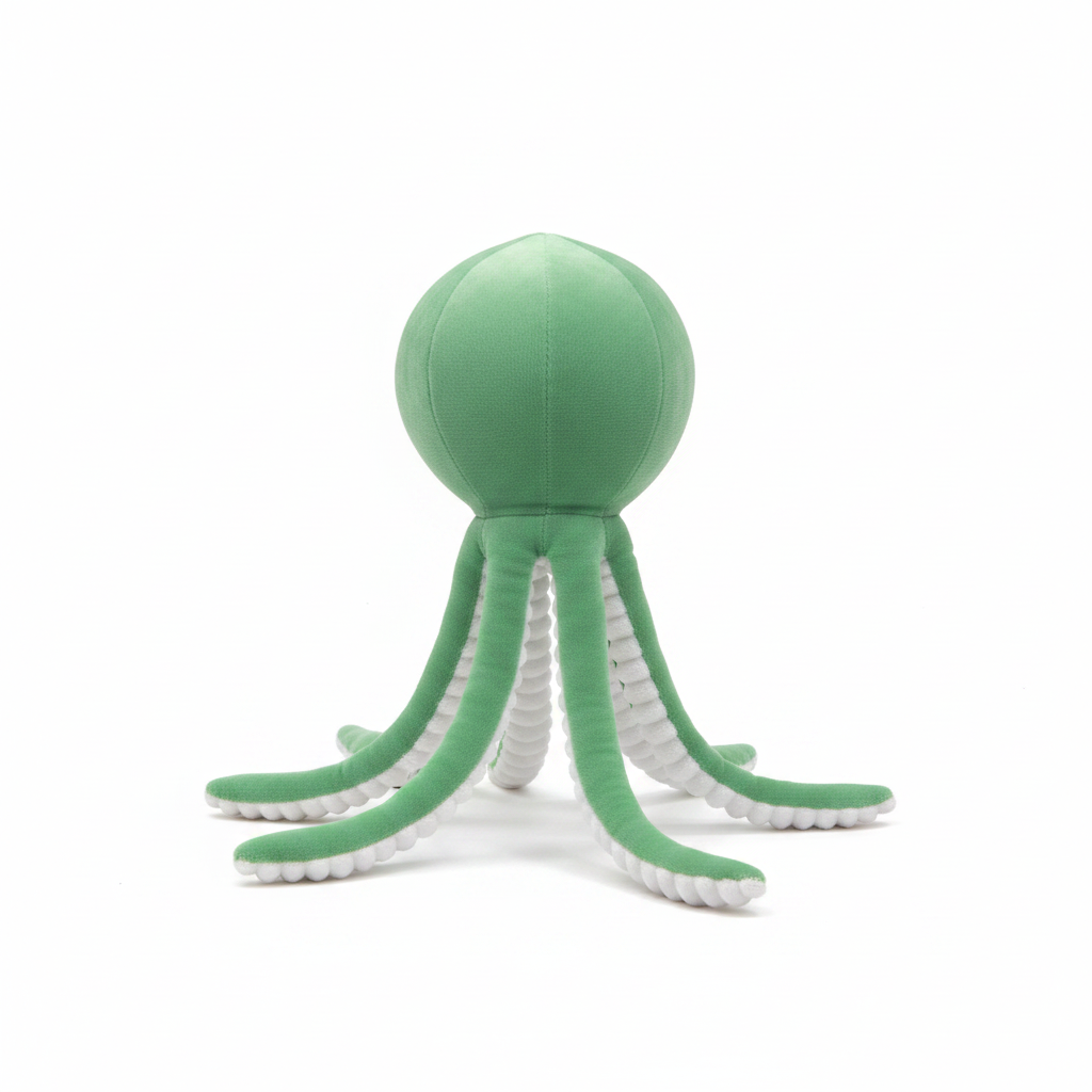 Green Plush Octopus Stuffed Toy for Kids